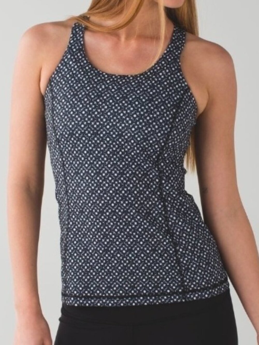Lululemon Unhearten Tank Womens Black White Strappy Back Activewear Yoga 12